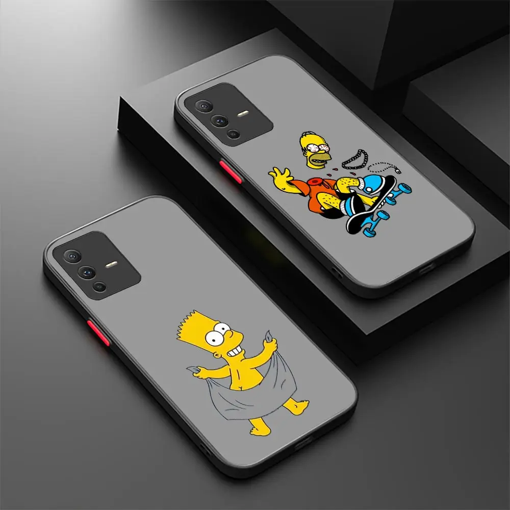 Funny Cute The S-Simpsons Anime Case for VIVO V25 V23 V23E V21 V21E V20 X70 X60 X60T X50 S21 Y73 IQOO NEO 7 5 3 PRO PLUS Cover