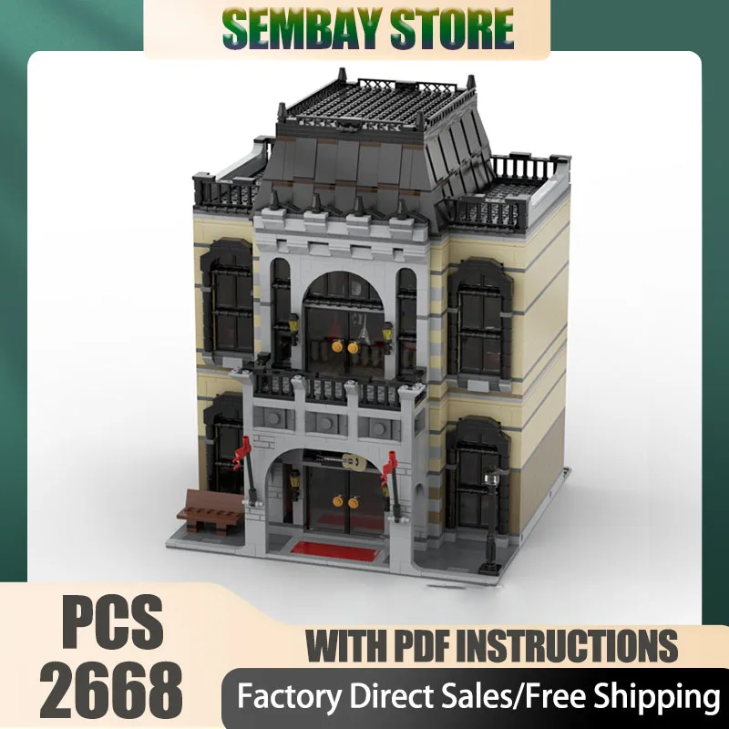 

Modular City Building Model Moc Building Bricks Modular City Music Hall Technology Blocks Christmas DIY Toy Construction Gifts