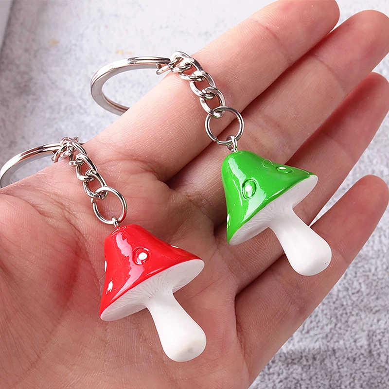 1pc DIY Schmuck Geschenke niedlichen Pflanze Pilz Schlüssel anhänger für Frauen Cartoon Harz Schlüssel ring Mädchen Kinder Tasche Anhänger