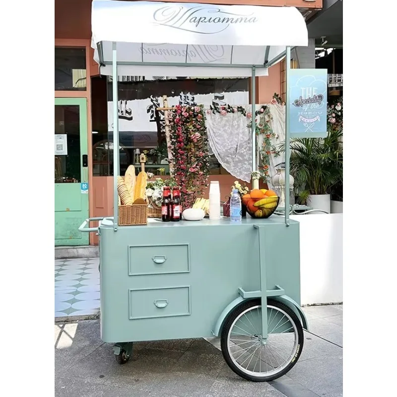 Colorful Street Mobile Food Cart High Quality Fast Food Truck Hot Sale Food Trailer Coffee Bike Cart