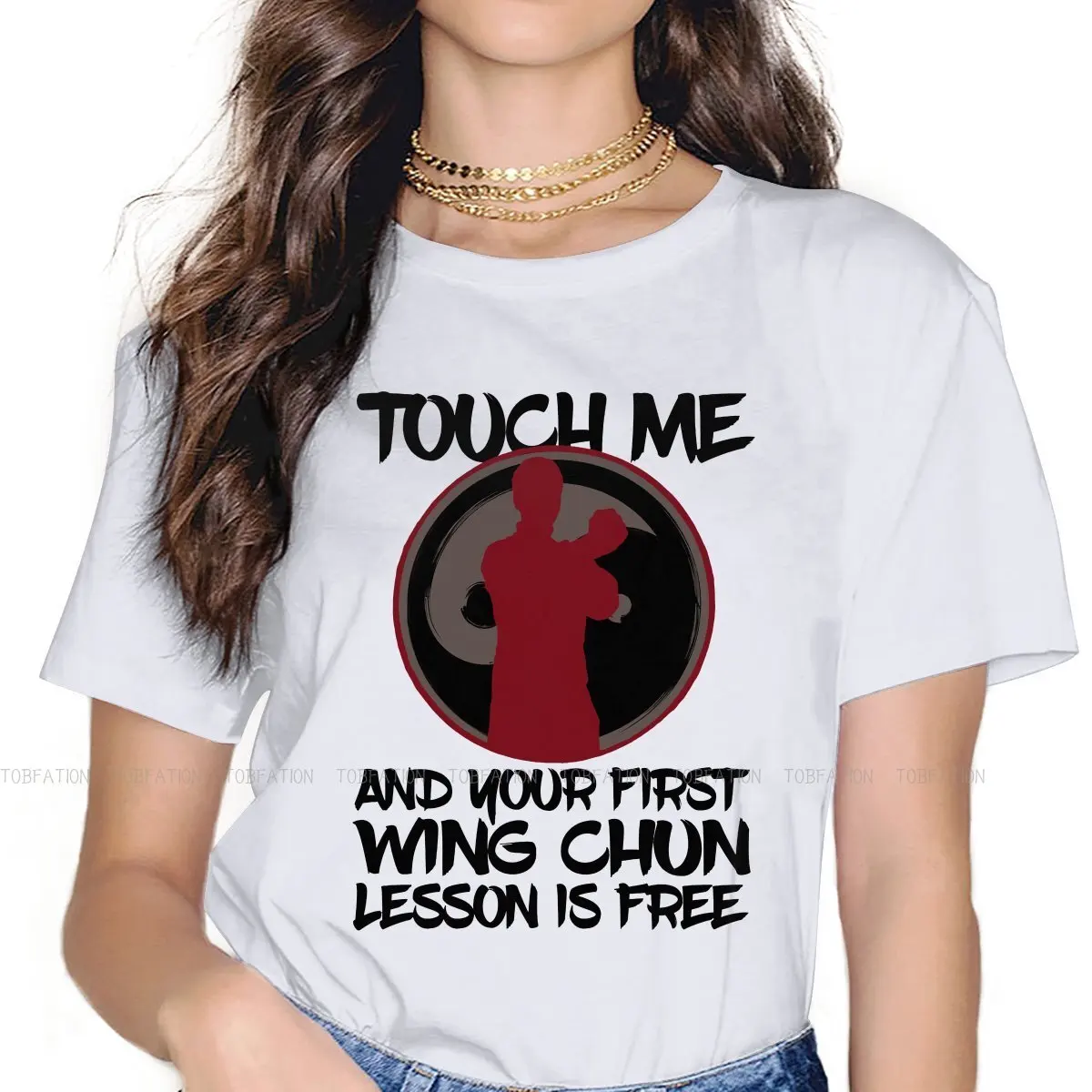 Wing Chun Martial Arts TShirt For Women Kung Fu Tees Style Female T Shirt 4XL Soft Printed Oversized