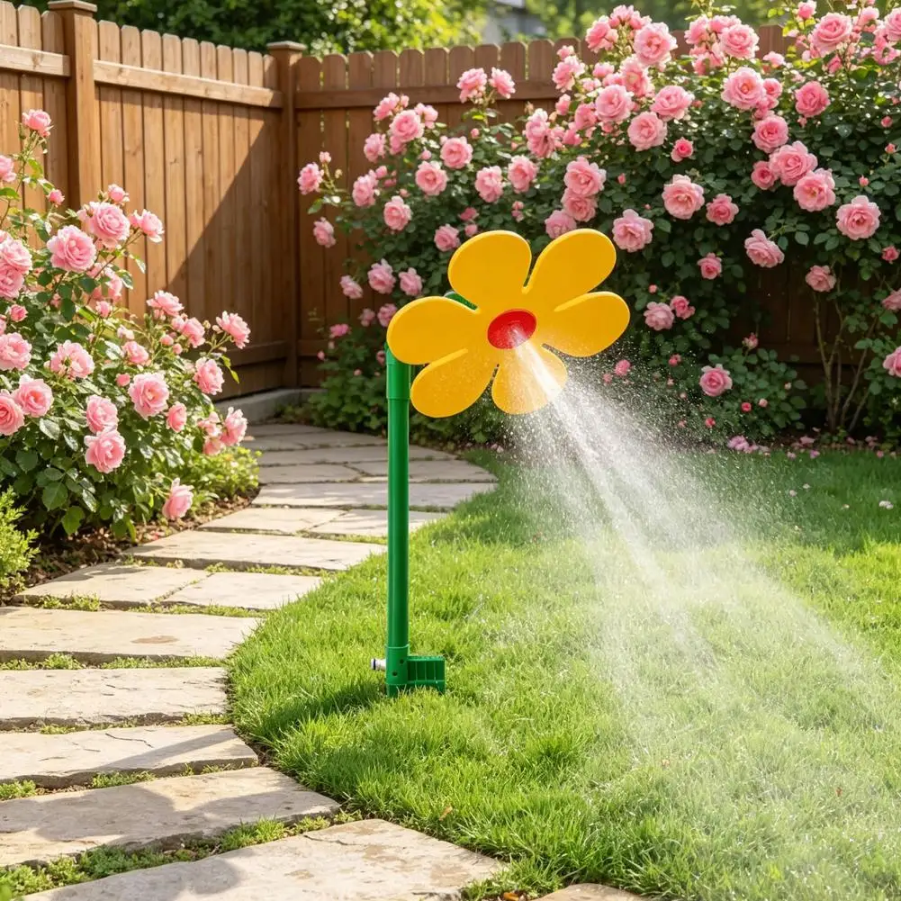 Dancing Daisy Lawn Sprinkler Crazy Daisy Garden Sprinkler 360-Degree Rotating Sun Flower Sprinkler For Watering Yard Pet Playing