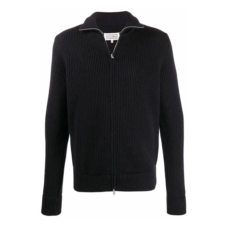 

MM Style 19AW Four Corner Stitching High Collar Zipper Wool Cardigan Coat Men's and Women's Versatile Knitted Sweater
