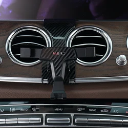 Carbon fiber car phone holder gps holder air vent mount stand phone clip bracket for Mercedes Benz W213 E200 E260 E300 E350