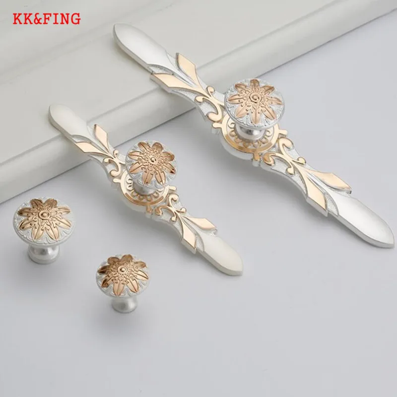 

KK&FING European Zinc Alloy Gold Silver Cabinet Knobs And Handles Kitchen Cupboard Door Pulls Drawer Knobs Furniture Hardware