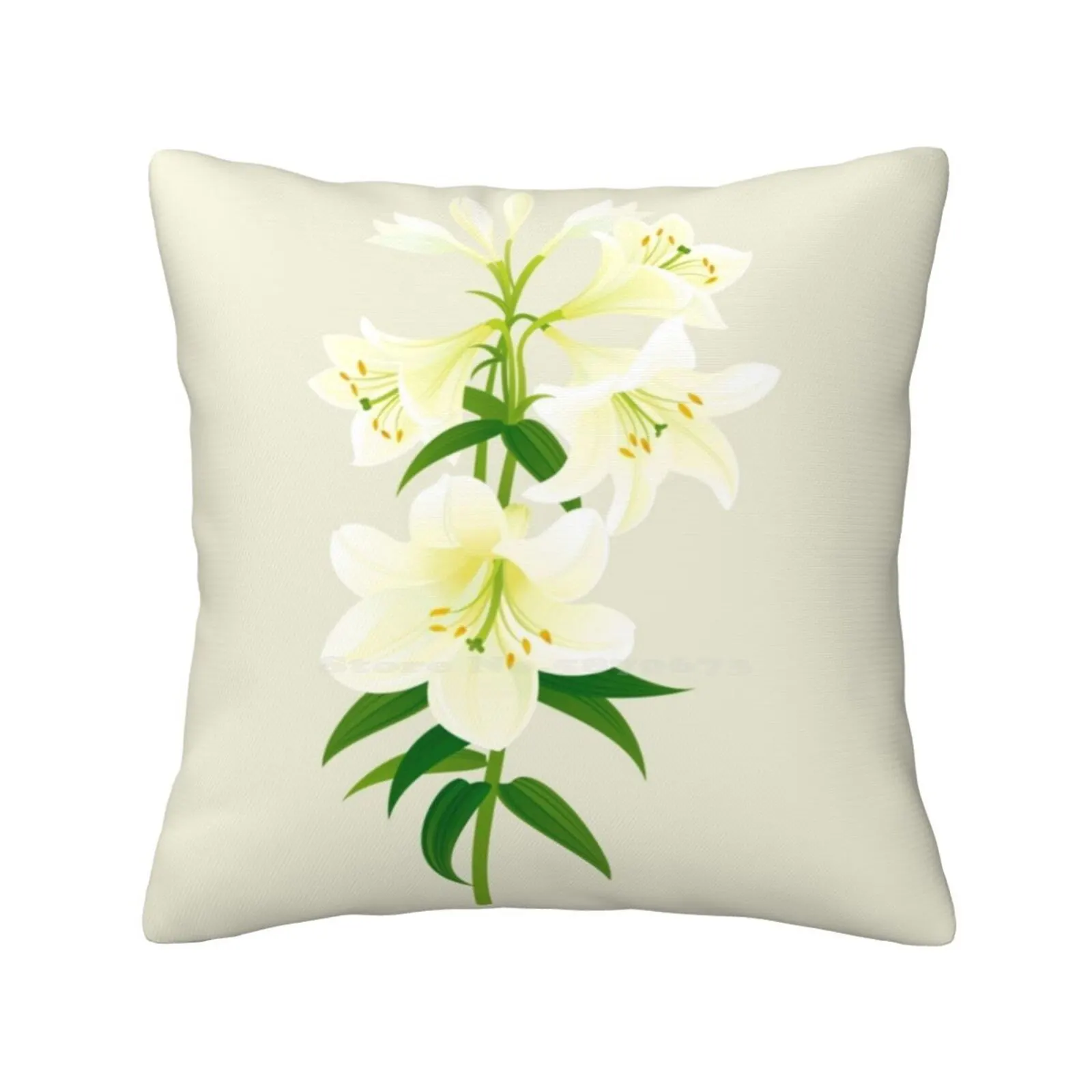 White Lily Pillowslip Pillowcase White Lily Easter Lily Wedding Lily Flower Floral Pattern Abstract Romantic Decorative Bloom