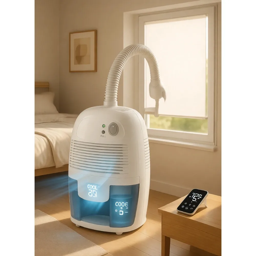 Compact Quiet Mini Dehumidifier Auto Shut Off for Bedroom Closet RV Bathroom