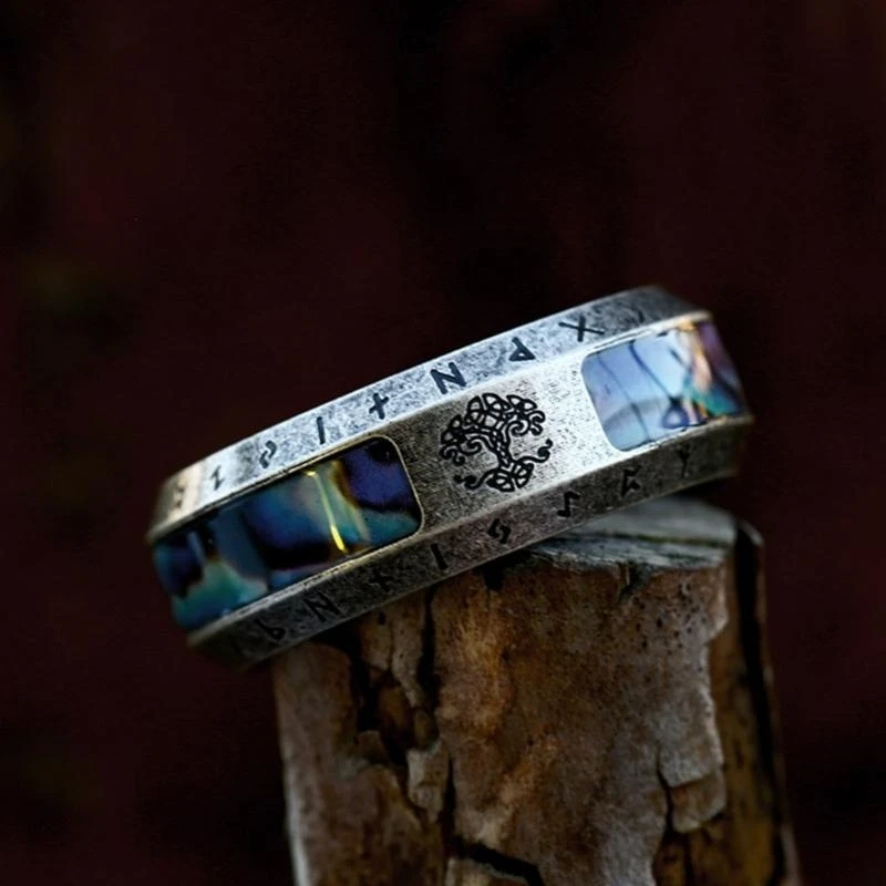 G7NC Retro Styles Nordic Fikinged Rings محمولة للرجال الذين يضم رمز Yggdras