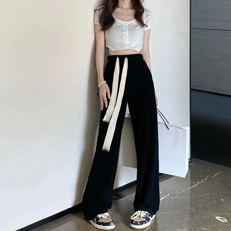 Casual Pants Women Ins Hot Sale Minimalist Trendy All-match Popular Streetwear Straight Trouser Femme Hipster Korean Style Cozy