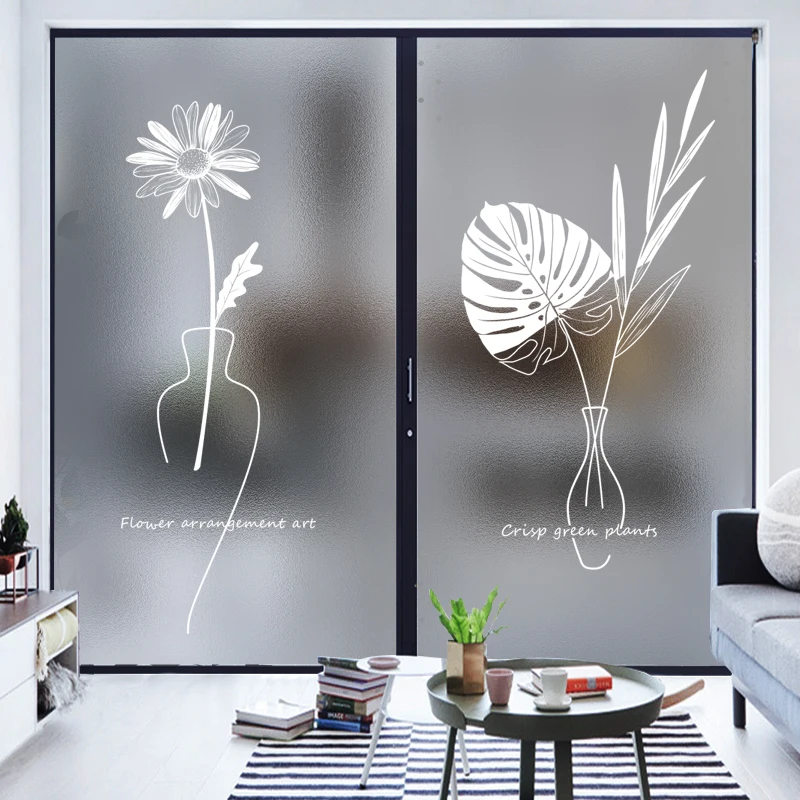 Glass Sticker Bathroom Anti-light Transmission Opaque Living Room Sliding Door Balcony Decoration Shading Window Film Simple