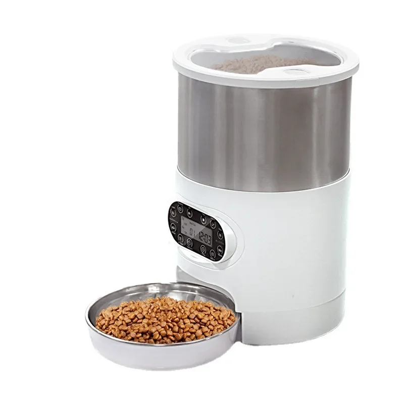 

Smart Automatic Pet Feeder 4.5L Timed Cat Dry Food Dispenser Voice Recorder IR Sensor Stainless Steel Automatic Dog Food Feeder