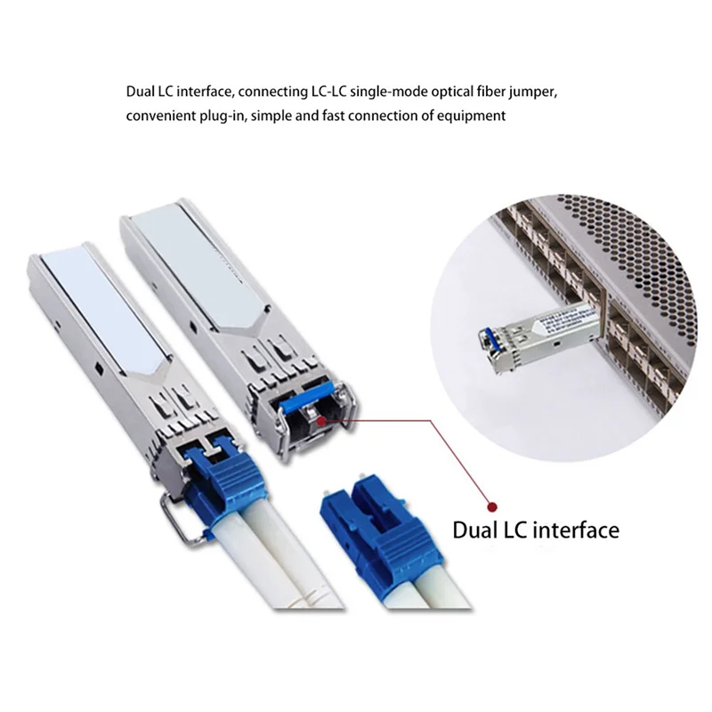T82C Hot Sale-2X SFP وحدة بصرية جيجابت وحدة بصرية أحادية الوضع SFP-GE-LX-SM1310 20 كجم ألياف مزدوجة 1.25 جرام لهواوي H3C