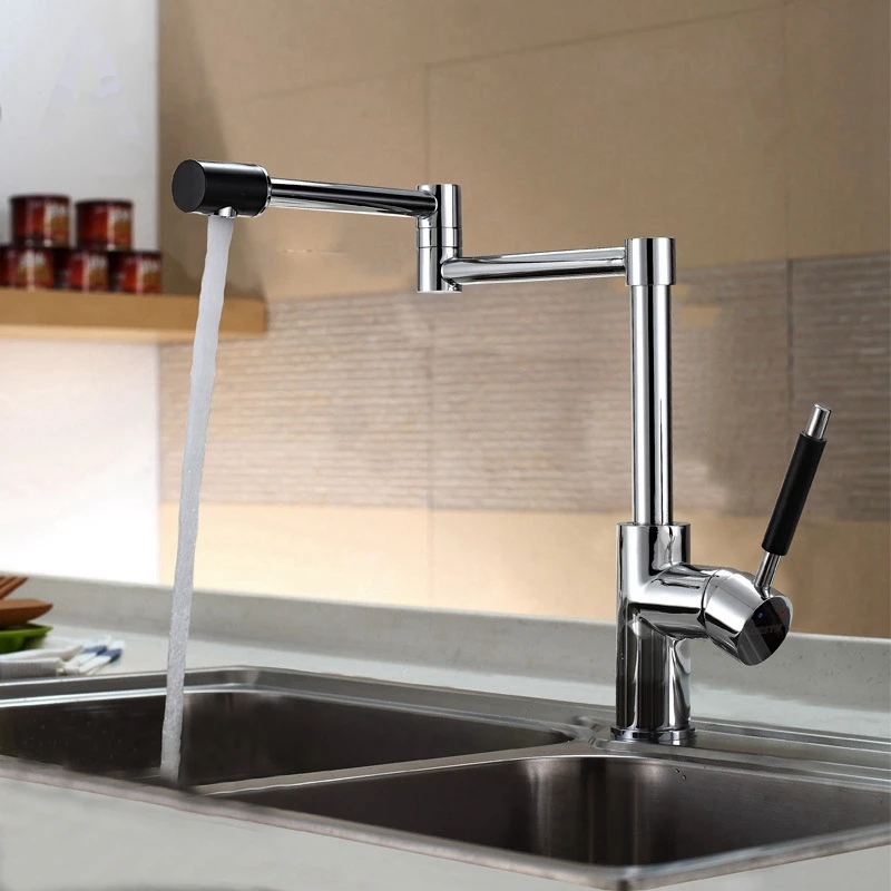 

Brass antibacterial kitchen faucet Dishwasher hot and cold tap Rotating and folding vegetable sink mixer houseware hardware