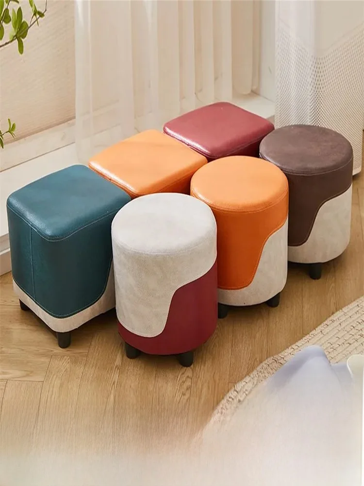 banquinho-redondo-pequeno-para-uso-domestico-em-tecido-tecnologico-para-sala-de-estar-mesa-de-centro-com-design-de-cores-combinadas-banquinho-para-troca-de-sapatos
