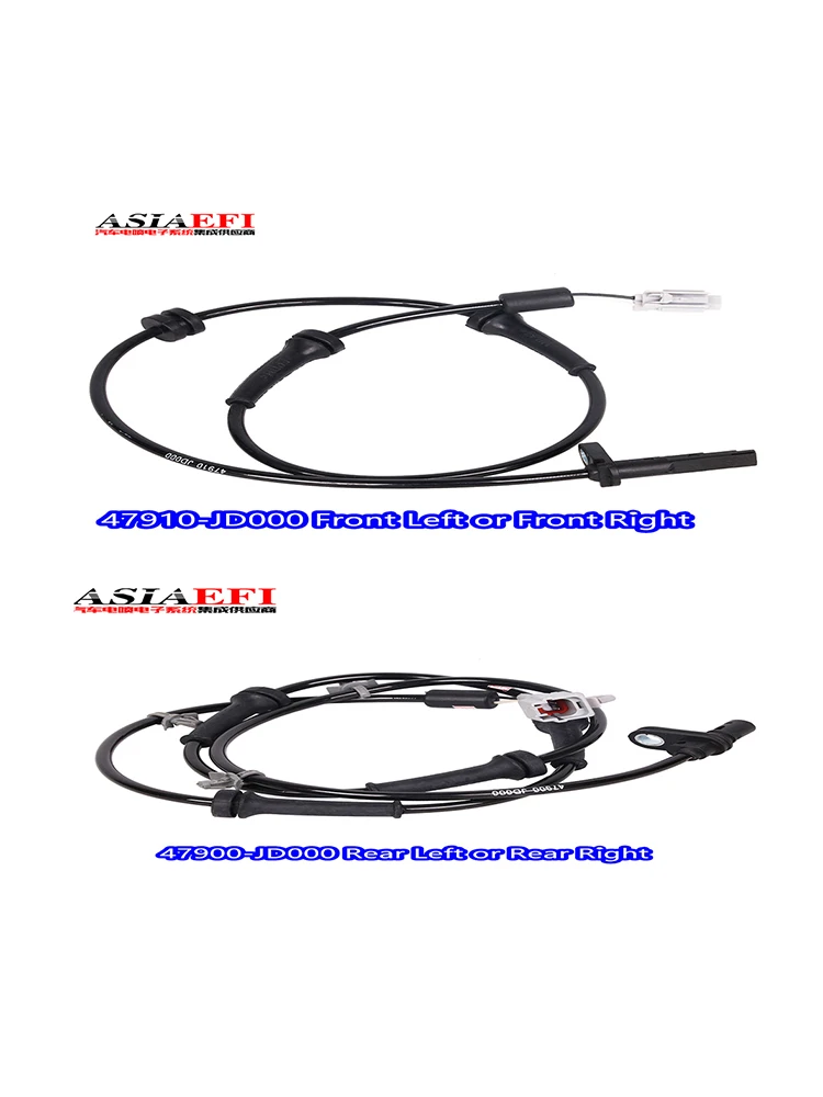 High Quality 47910-JD000  47900-JD000 Front or Rear ABS Wheel Speed Sensor For Nissan Dualis Qashqai 2WD 47910JD000