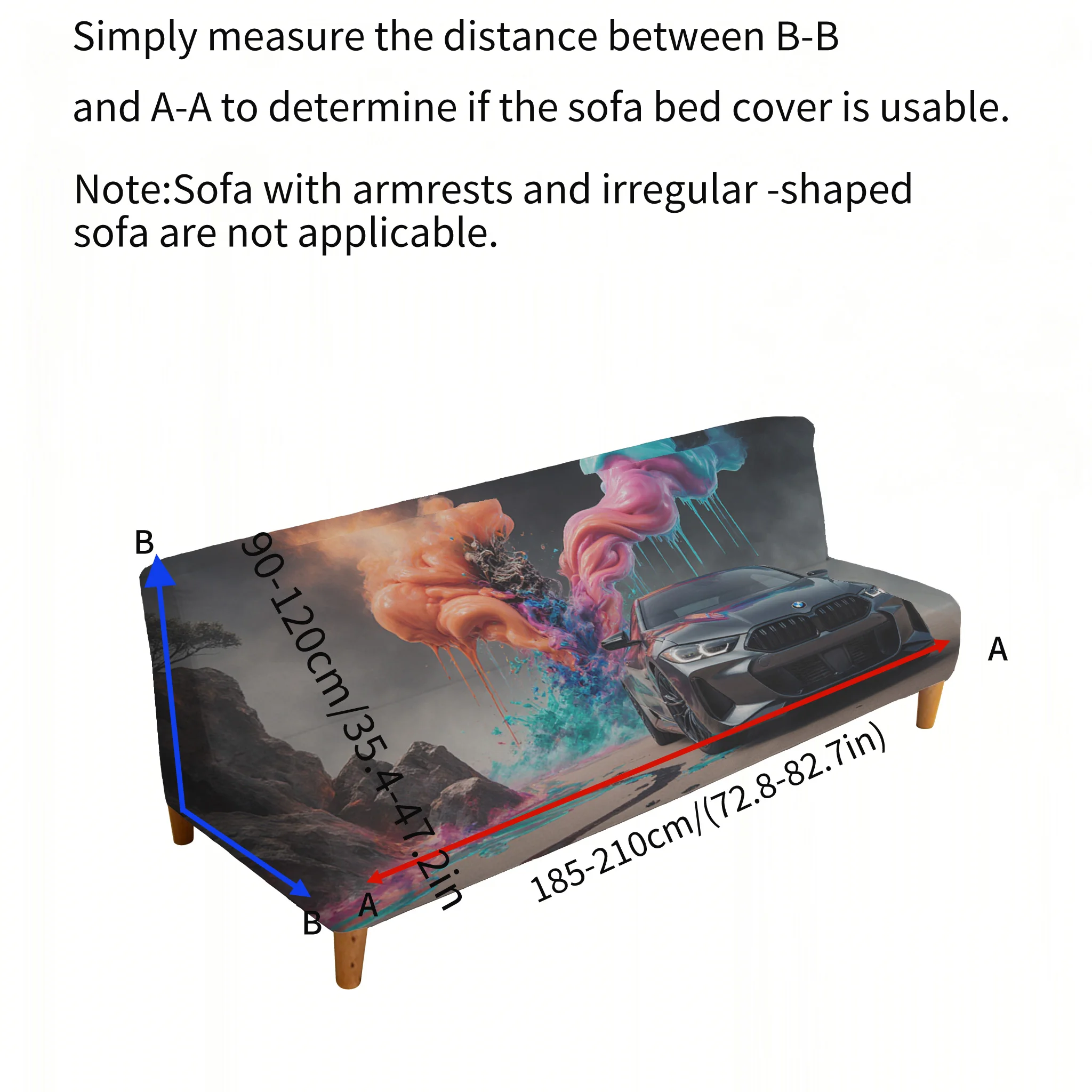 Chaoku car color smoke elastic sofa bed cover, living room sofa bed cover, dust-proof washable sofa bed cover