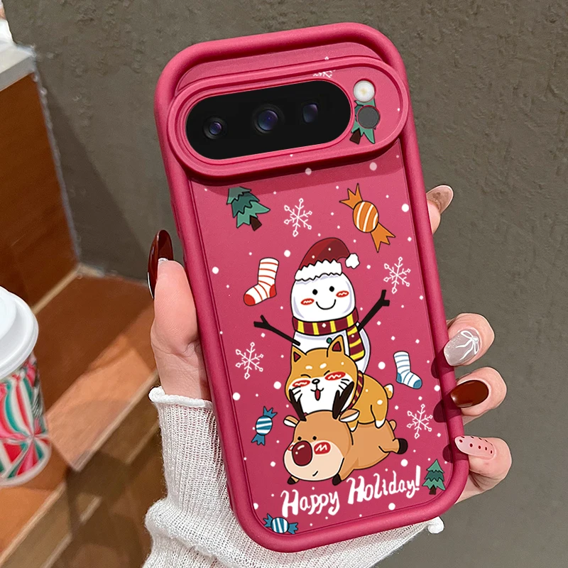 Weihnachten Neujahr Muster Telefon Fall Für Google Pixel 8 9 Pro 8A 7A 9 Pro XL stoßfest Weiche Silikon Abdeckung Für Pixel 9 8 7 Pro