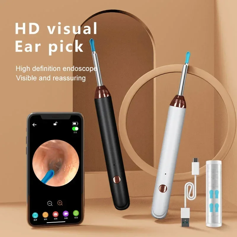 Tinsol Smart Visual Ear Cleaner 1296P Ear Sticks Otoscope USB C Charging Endoscope Wax Removal Tool Earpick Camera Health Care