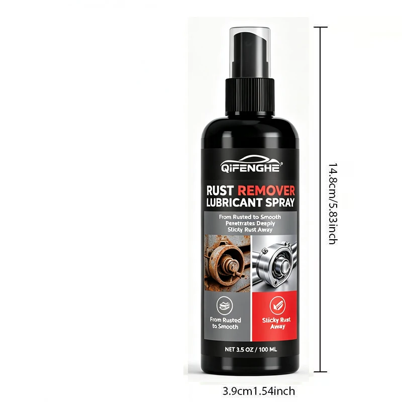 QIFENGHE 100ML Rust Remover Lubricant Spray Multi-Purpose Metal Rust Dissolver Anti Rust Lubricating Cleaner for Car Bike Screw