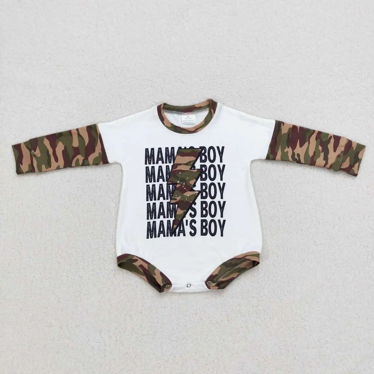 

Wholesale Kids Toddler Mama's Boy One-piece Newborn Coverall Bodysuit Children Sleeper Long Sleeves Jumpsuit Baby Camo Romper