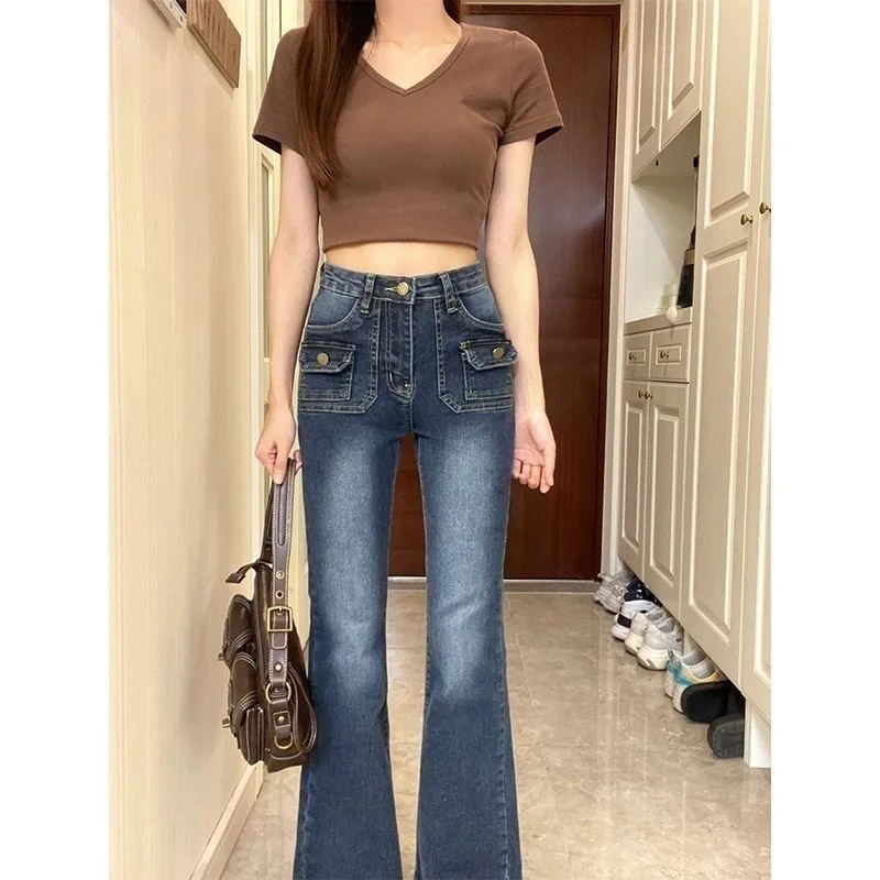 Jeans Vintage donna 2023 pantaloni da donna Denim Streetwear moda coreana abbigliamento femminile Jeans a gamba dritta donna vita alta