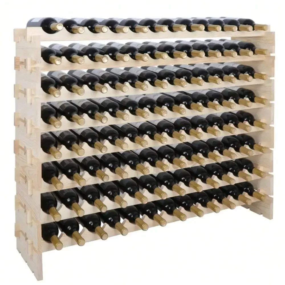 

1/2PCS 96 Bottles Stackable Modular Wine Rack, 8-Tier Wine Storage Rack Freestanding Wine Holder Display Shelves,