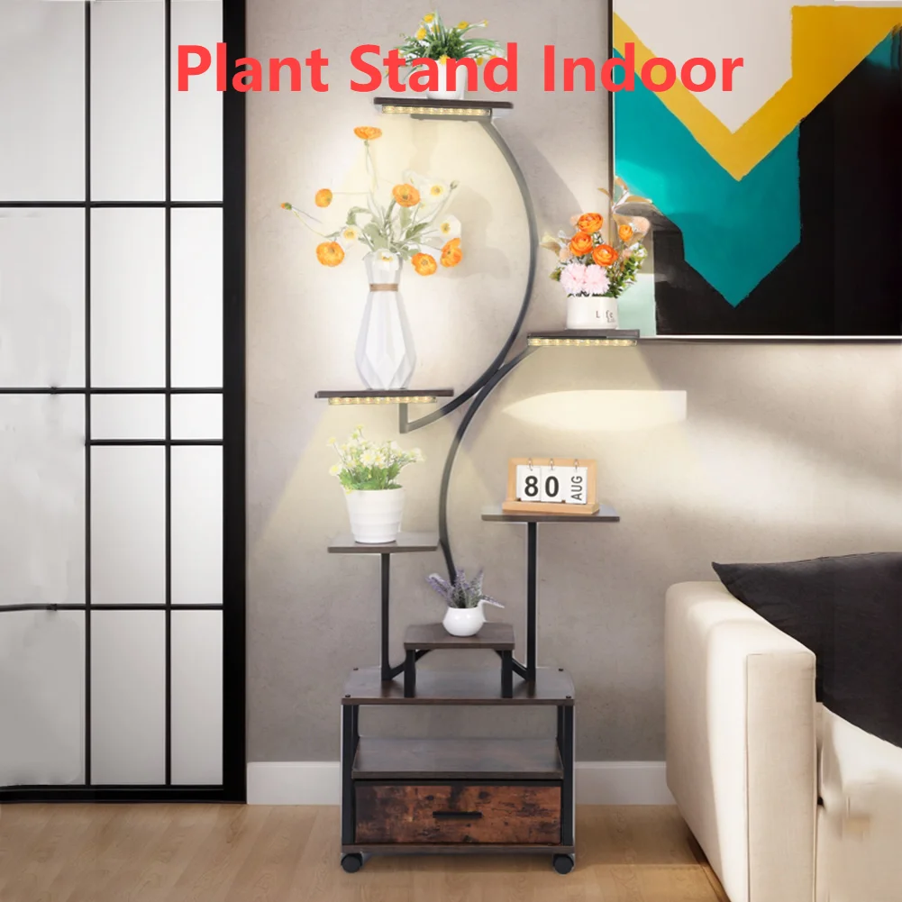 New Plant Stand Indoor with Grow Lights 9 Tiered Plant Stand for Indoor Plants Multiple Rack Display Shelves for Home Patio