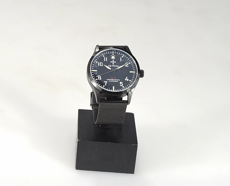 Classic Japanese Quartz Movement Pilot Wristwatch Pin Buckle Waterproof Luminous