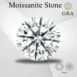 Moissanite Stone Wholesale D Color Round Cut 0.1CT-12CT for Jewelry Making with Report beads for jewelry making