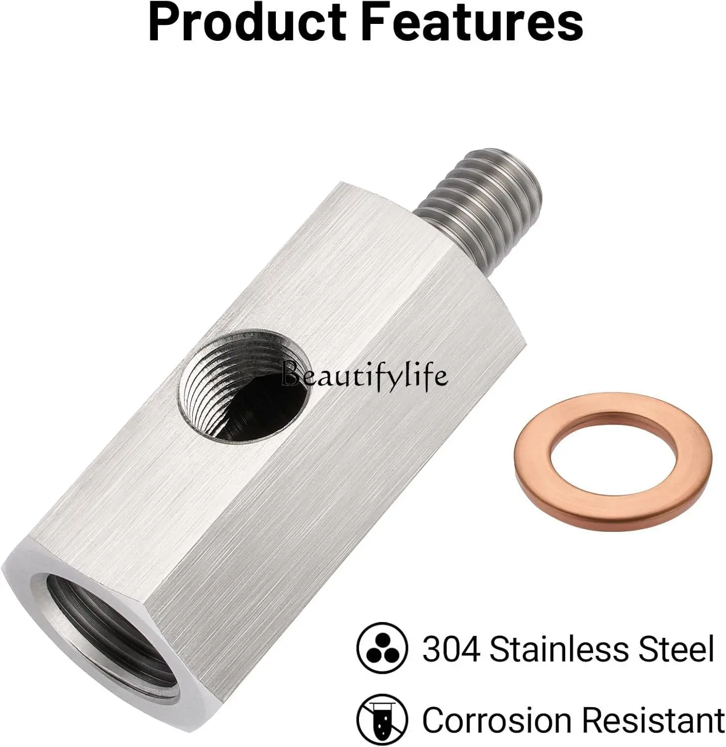 Cross-border modified auto parts M12 tee to 1/8NPT side hole oil pressure sensor adaptable diameter change connector