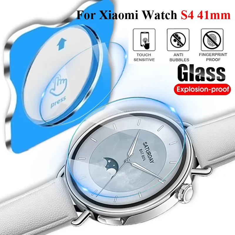 الزجاج المقسى سهلة التركيب فيلم لساعة شاومي S4 41 مللي متر HD المضادة للخدش واقي للشاشة الأفلام لساعة شاومي S4 41 مللي متر #2