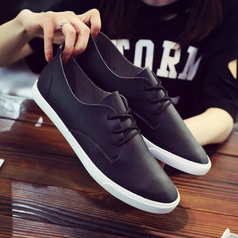 Summer Breathable Men\'s Shoes British Casual Shoes Board Shoes Round Toe White Style Korean Style Trendy Youth Shoes Sneakers