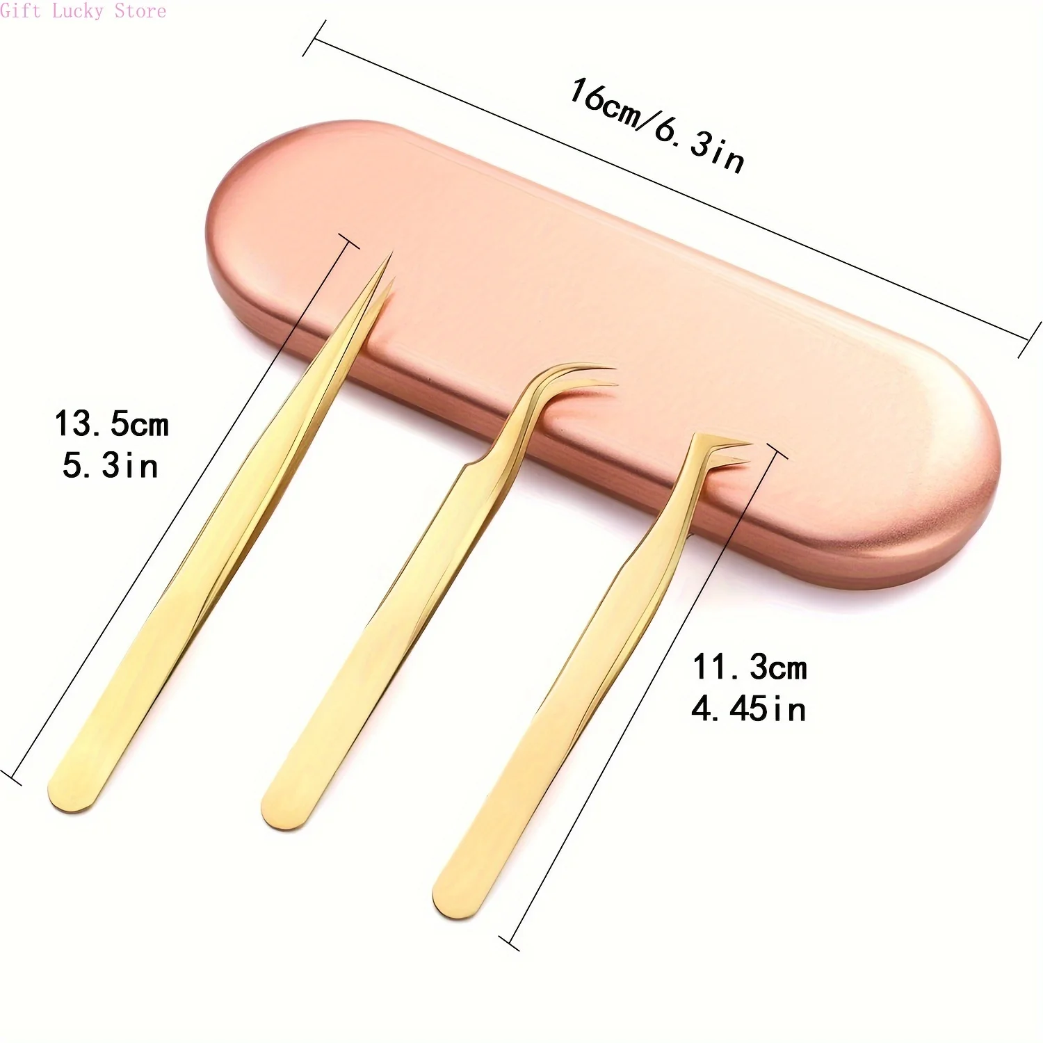 ชุดแหนบต่อขนตาความแม่นยำสูง - ประกอบด้วยแหนบสแตนเลส 3 ชิ้น สำหรับต่อขนตาแบบคลาสสิก แบบเส้นต่อเส้น และแบบวอลุ่ม