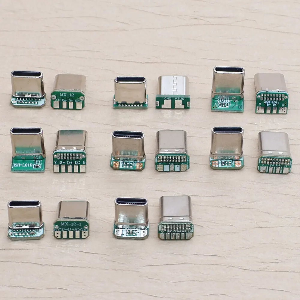 2-10PCS Type-C Male 16P Vertical Patch Board 16Pin Data Charging Port With 2/3/4/5/6 Welding PCB USB Board USB 3.1 Connector