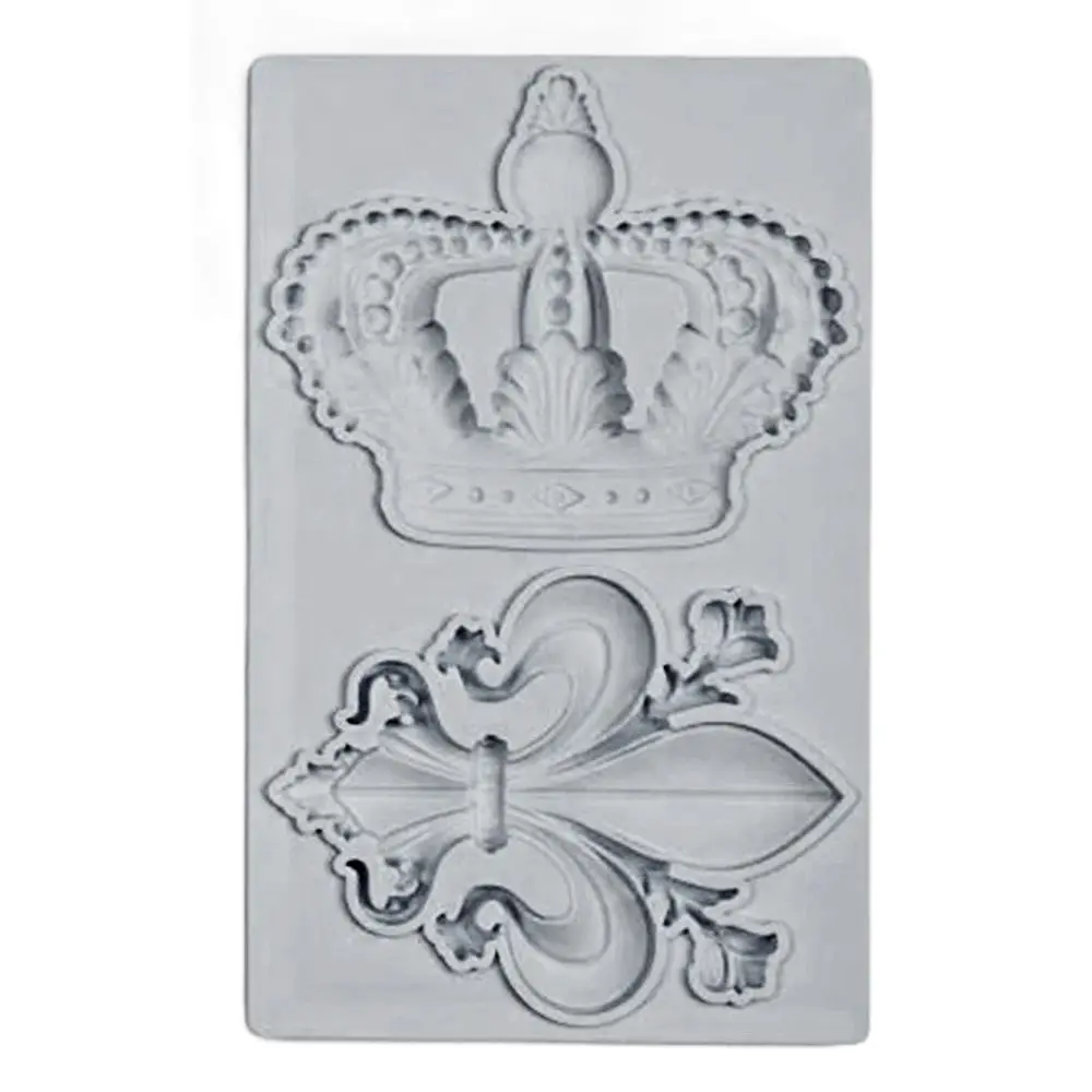 

Retro Relief Crown Silicone Fondant Mould DIY Sugarcraft Chocolate Candy Ocean Style Printed Pad Cake Edge Decor Baking Mold