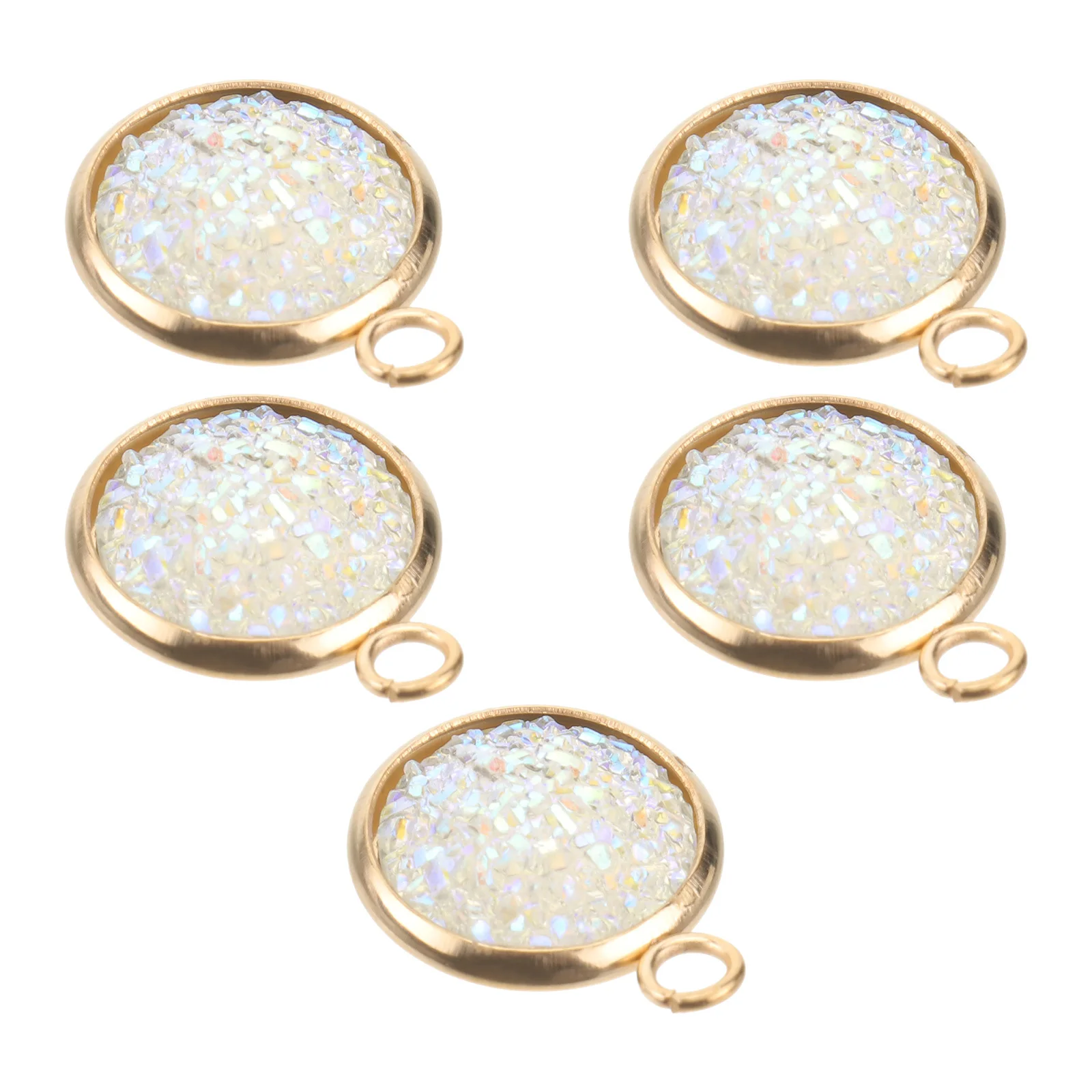 

5Pcs Resin Pendant Accessories Double Sided DIY Jewelry Making Charms for Necklace Bracelet Keychain Craft Decor Creative