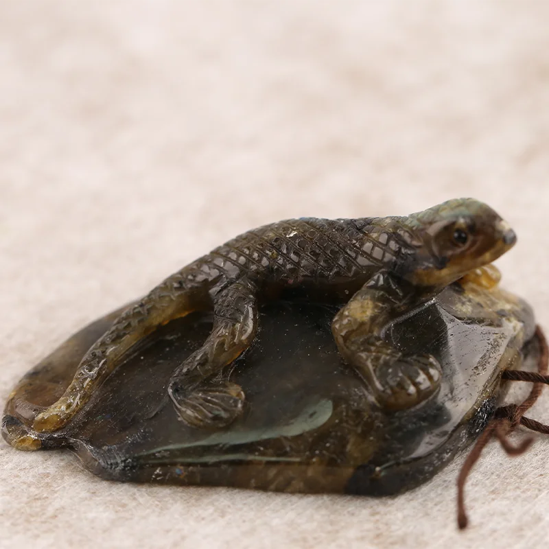 B&F lizard Pendant for Necklace Labradorite—Natural Stone Fashion Handmade Jewelry Charm Gift Accessories 60x34x25mm 40.9g