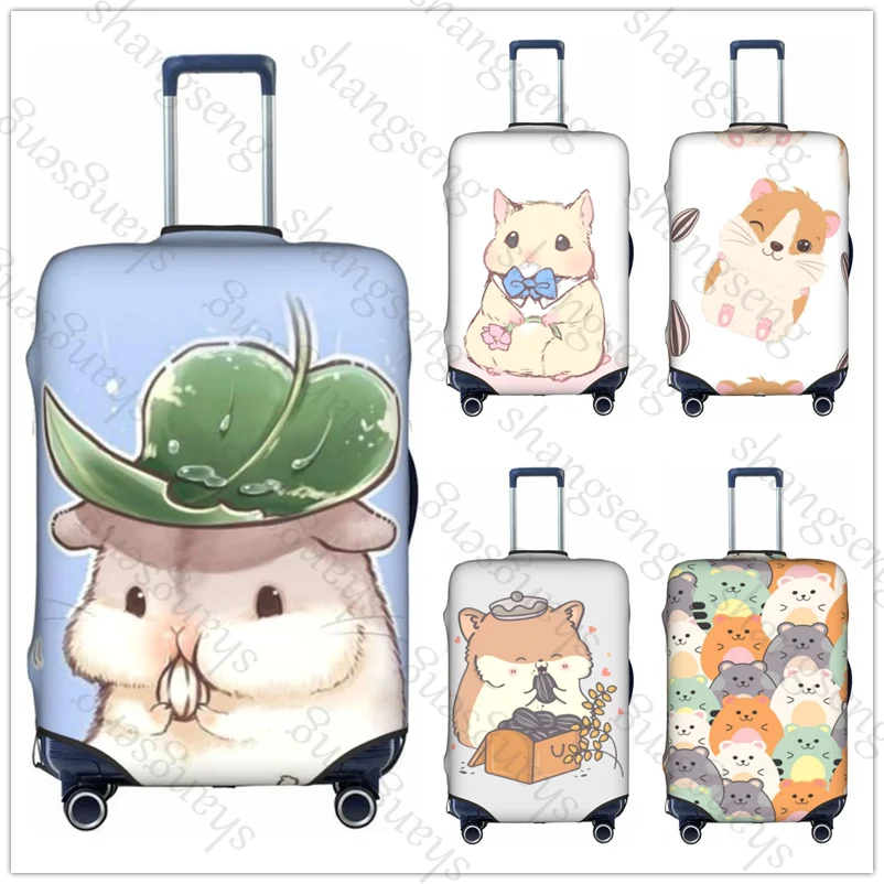 

Cartoon Hamster Print Travel suitcase protective case, suitcase cover, elastic protection, washable Luggage cover, 18-32 in