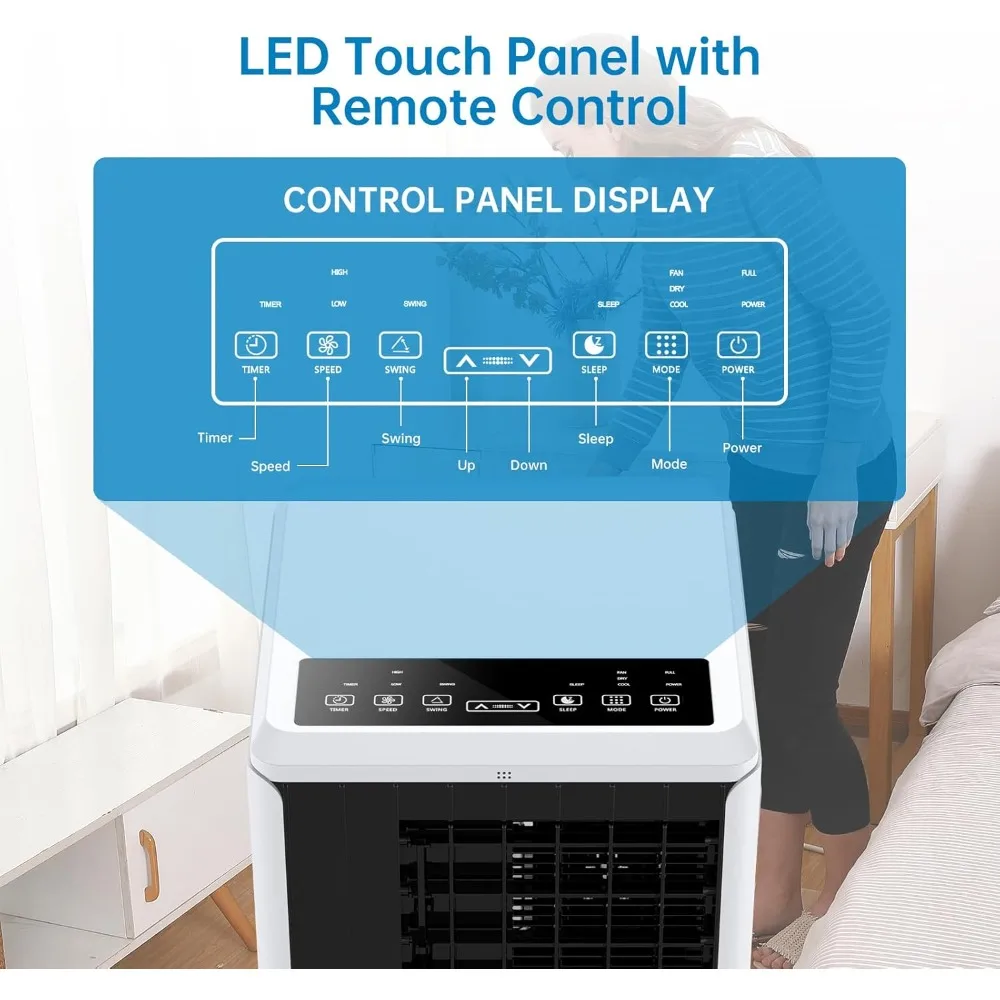 8000 Btus AC 3-in-1 Unit AC dengan Dehumidifier, AC dengan Remote Control hingga 350 Sq. Ft. Kit instalasi jendela