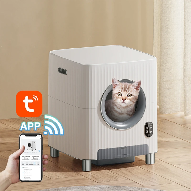 Multi-cat identification health  low noise intelligent poop scooping automatic cat toliet box