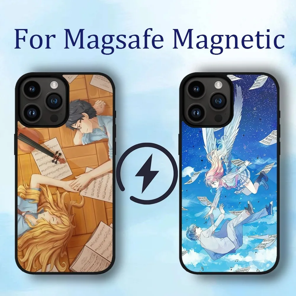 

Amine Y-Your Lie in April Phone Case For iPhone 11 12 13 14 15 Max Plus Phone Magnetic for Macsafe Cases Cover