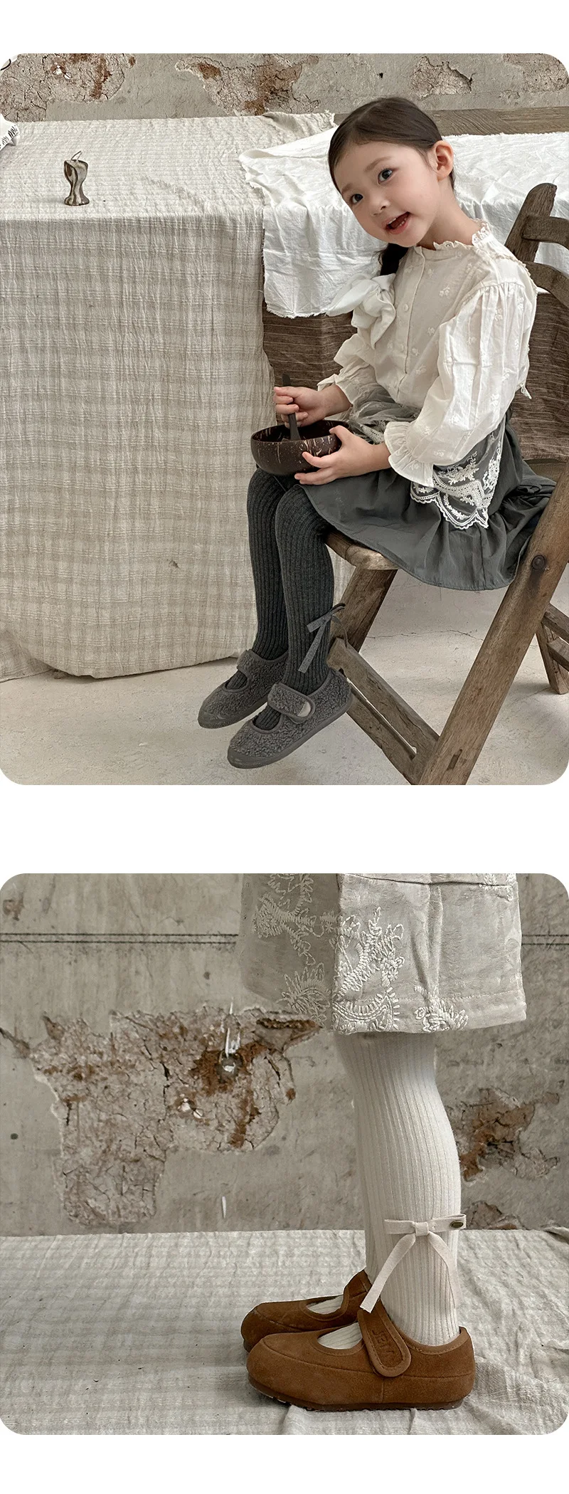 Mädchen Strumpfhosen Einfarbig Weiche Warme Mädchen Strumpfhosen Bogen-Knoten Gestrickte Kinder Strumpfhosen Strumpf Für Mädchen – Detail 11
