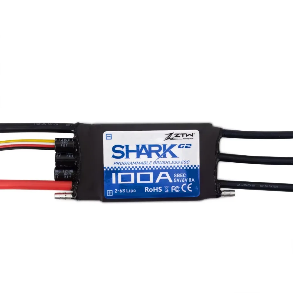 ZTW Shark G2 20A 30A 40A 50A 60A 80A 100A Wodoodporny bezszczotkowy regulator prędkości ESC SBEC System chłodzenia wodą Model łodzi RC