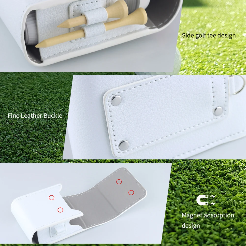 Shock-absorbing PU Leather Storage Pouch for Golf Rangefinders Featuring Double Buckle Fastening and Carabiner Hook