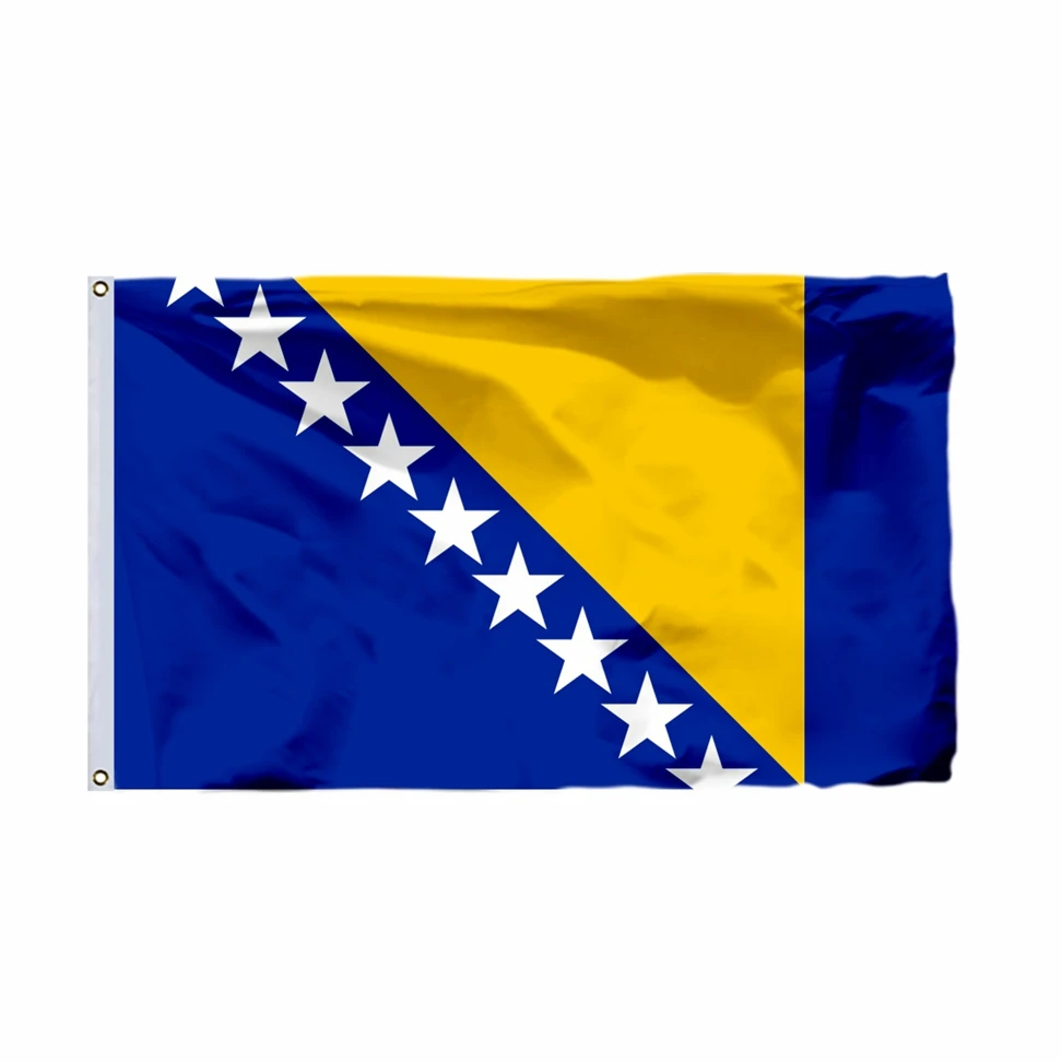 

Bosnian Flag Bosnia and Herzegovina Flags 10X6FT 6X4FT 5X3FT 3X2FT 60X40CM 45X30CM 30X20CM 21X14CM All Size Banner