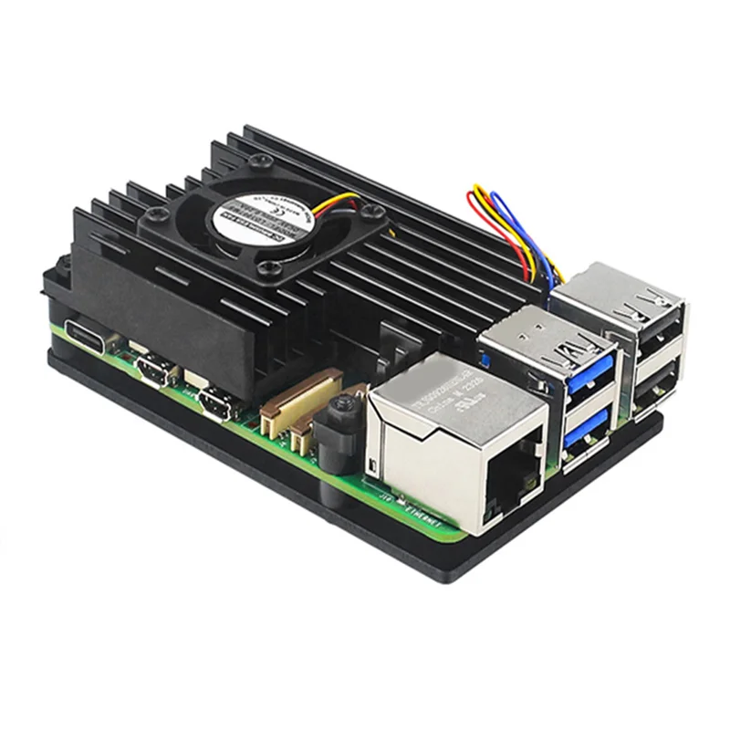 A41Z-pour Raspberry Pi 5 Kit de boîtier en alliage d'aluminium avec ventilateur de refroidissement PWM étui de protection pour Raspberry Pi 5 refroidissement