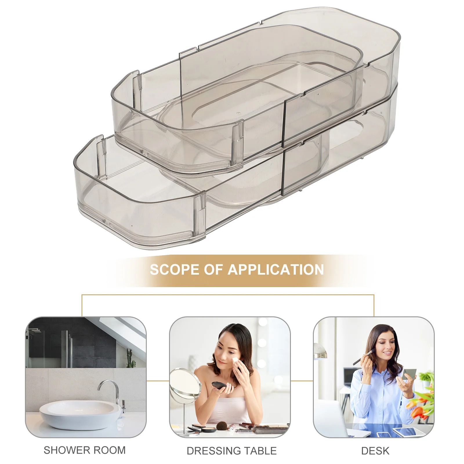 

Desktop Storage Organizer for Cosmetics Makeup Brushes Lipsticks Stationery Office Home Use Tabletop Organizer