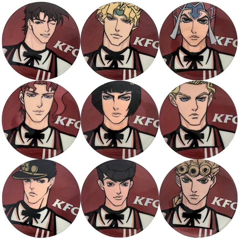 Anime JoJo Bizarre Adventure Brooch Pin Dio Brando Kujo Jotaro Brooches For Fans Cosplay Accessories Badge Jewelry Friends Gifts