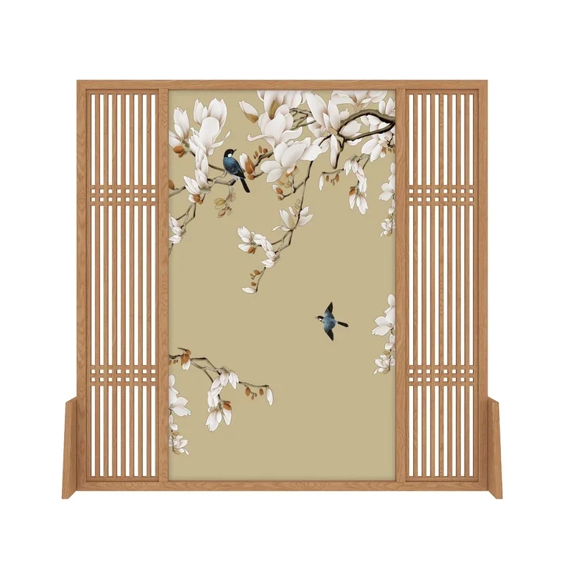 

Customized new Chinese style screen partition living room bedroom shade home entrance entrance simple modern solid wood