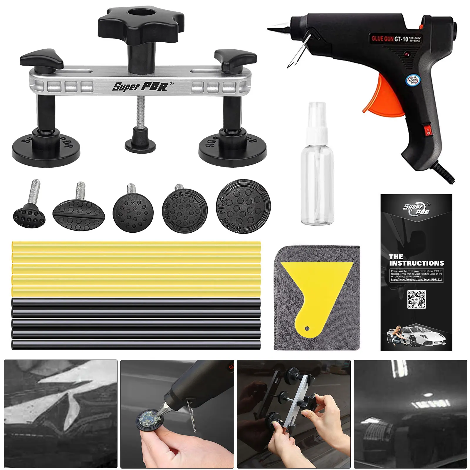 

PDR Car Dent Repair Tools Auto Paintless Body Dent Removal Kits Automotive Dent Remover Suction Cup Dent Puller Tool Kit for Car